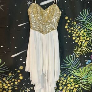 B Darlin Flowy Gold And White